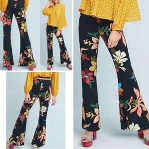 Farm Rio Elegant Floral Flare Pants
